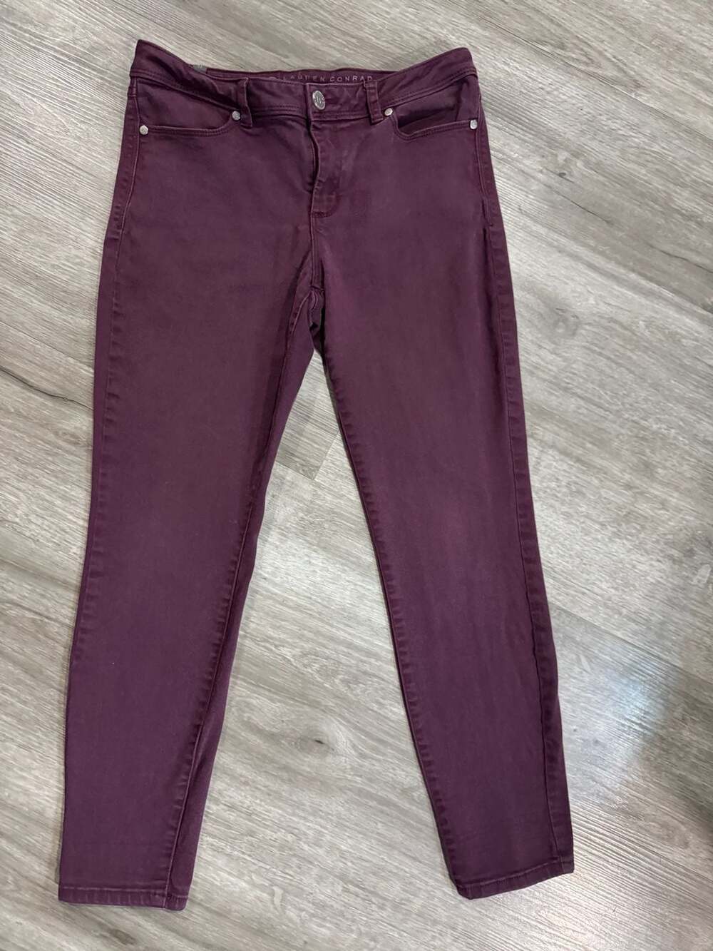 LC Lauren Conrad Jegging Size 10 Purple Stretch Denim